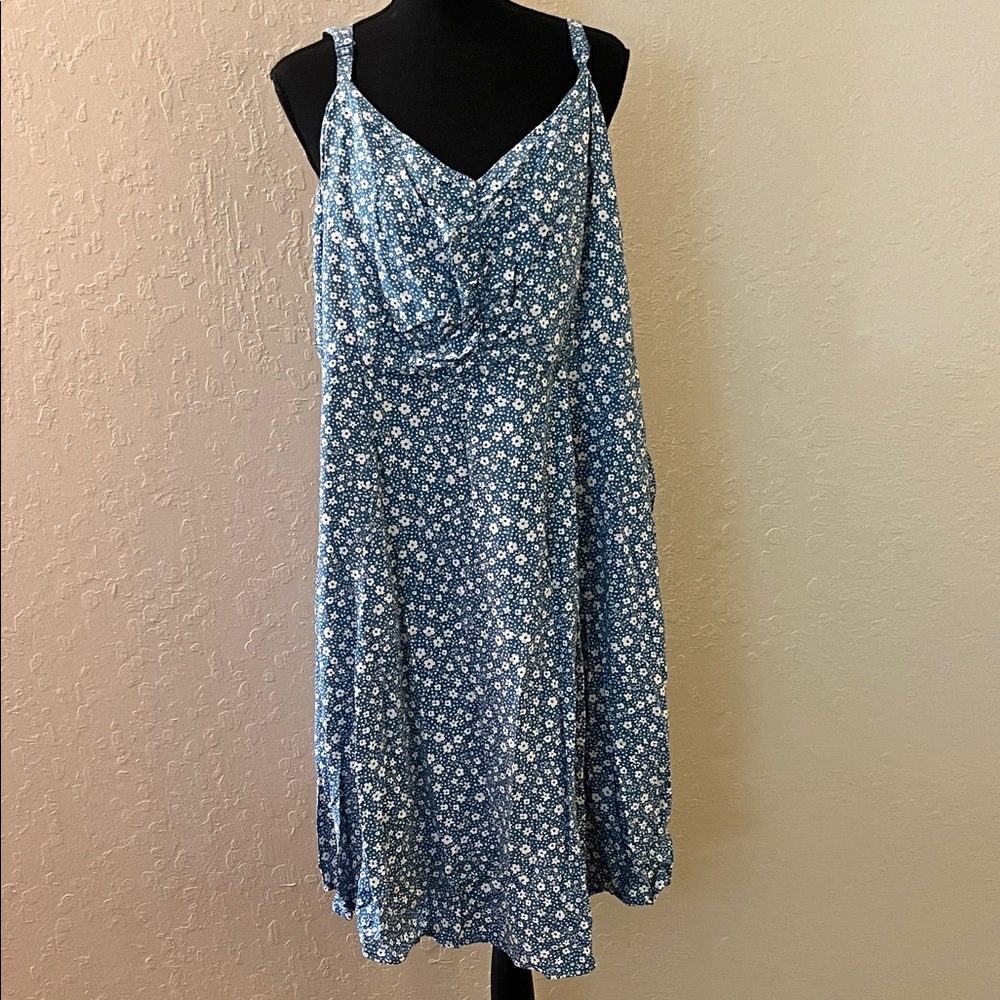 Torrid Asymmetrical Blue Floral Dress